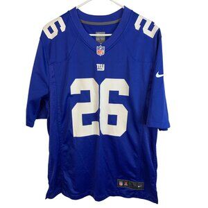 Nike L NFL NY Giants Barkley 26 Jersey Blue/White Polyester EUC 8317